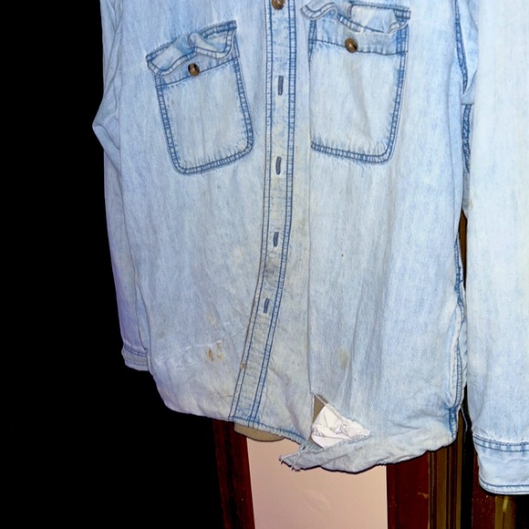 VINTAGE hippie denim button down shirt - Picture 4 of 5